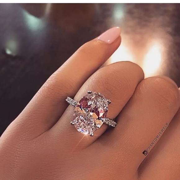 S925 Silver Ring Women White Sapphire Ring - Picture 3 of 5